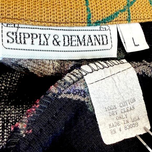 Supply & Demand Vintage Patchwork Button Up Knit Cardigan Vest Women Size L USA - Picture 13 of 13